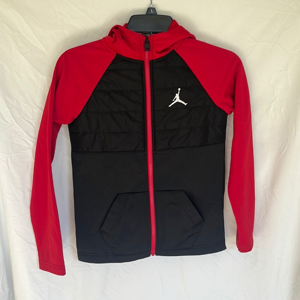 Jordan Red/Black Zip Up Hoodie Small Boys 8/10